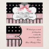 Invitation bat mitzvah - French Bow Dot Swirl (Devant & derrière)