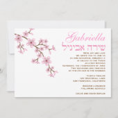 Invitation Bat mitzvah Gabriella Fleurs roses (Devant)