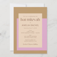 Bat mitzvah géométrique moderne Lilac Gold Rose