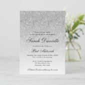 Invitation Bat mitzvah Glam Parties scintillant argent (Debout devant)