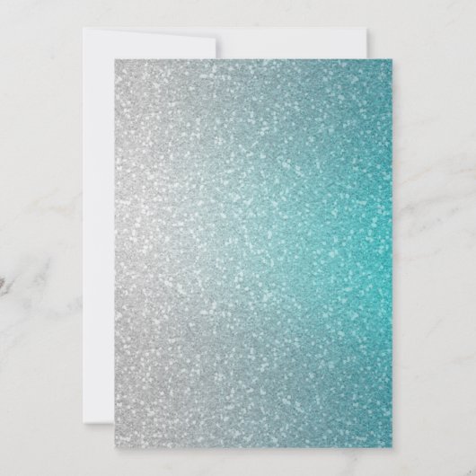 Invitation Bat mitzvah Glittery Gradient Turquoise (Dos)