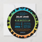 Invitation Bat mitzvah GLOW Aqua Splash Bar (Devant)