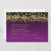 Invitation Bat mitzvah Gold Glitter Bordure noire N'importe q (Devant)