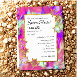 Invitation Bat mitzvah Gold Star Abstrait Tie Dye Pink<br><div class="desc">Bar Mitzvah and Bat Mitzvah invitation sets design by Umua. Printed and shipped by Zazzle or its partenaires.</div>