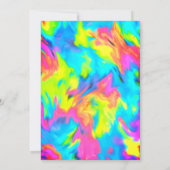 Invitation Bat mitzvah Gold Star Abstrait Tie Dye Turquoise (Dos)