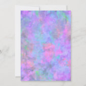 Invitation Bat mitzvah Gold Star Abstrait violet bleu rose (Dos)