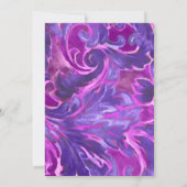 Invitation Bat mitzvah Gold Star Purple Rose Damask (Dos)