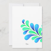 Invitation Bat mitzvah Gras Plume Bleu Vert sur n'importe que (Dos)