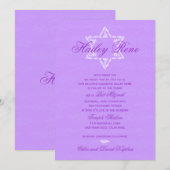 Invitation Bat mitzvah Hailey avec le pourpre Dama (Devant / Derrière)