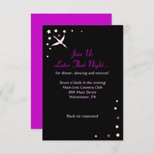 Invitation Bat mitzvah HAMSA BEAUTY (Devant / Derrière)