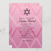 Invitation bat mitzvah Harlequin Rose (Devant / Derrière)