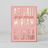 Invitation Bat mitzvah hébraïque moderne amusante (Debout devant)