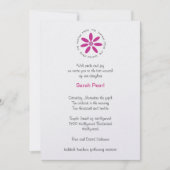 Invitation bat mitzvah Hébreu avec marguerite rose (Devant)