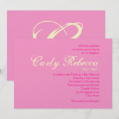 Invitation Bat mitzvah Hébreu rose violet (Devant / Derrière)