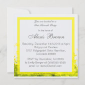 Invitation Bat mitzvah Jaune Élégante (Dos)