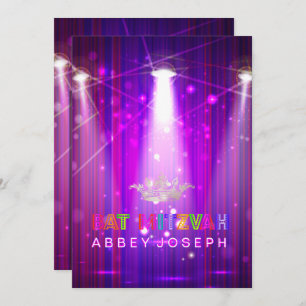 Invitation Bat mitzvah Laser PixDezines / Lumières Neon