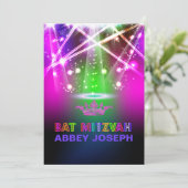 Invitation Bat mitzvah Laser PixDezines / Lumières Neon (Debout devant)
