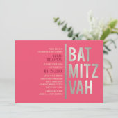 Invitation Bat Mitzvah Lettrage Moderne Gras (Debout devant)