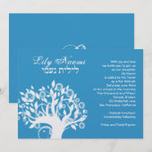 Invitation Bat mitzvah Lily Naomi Tree Blue (Devant / Derrière)