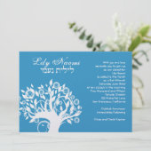 Invitation Bat mitzvah Lily Naomi Tree Blue (Debout devant)