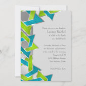 Invitation Bat mitzvah Lime Turquoise Star de David N'importe (Devant)