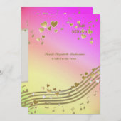 Invitation Bat mitzvah Love Songs (Devant / Derrière)