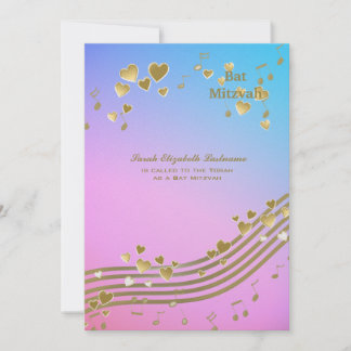 Invitation Bat mitzvah Love Songs