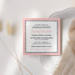 Invitation Bat mitzvah lumineux rose et Carré argenté<br><div class="desc">Cette invitation Bat mitzvah branchée présente une parties scintillant scintillante superposée à un arrière - plan de couleur solide. Utilisez le formulaire modèle pour ajouter vos propres informations. L'outil de conception peut être utilisé pour modifier le style de police,  la couleur et la disposition.</div>