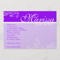 Invitation Bat mitzvah Marielle Hébreu violet