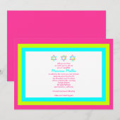 Invitation Bat mitzvah Marissa Malka Bleu rose (Devant / Derrière)