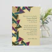 Invitation Bat Mitzvah Metallic Look Star of David (Debout devant)