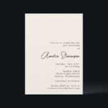 Invitation Bat mitzvah minimaliste moderne noir et ivoire<br><div class="desc">Invitation minimaliste moderne de Bat mitzvah noir et ivoire</div>