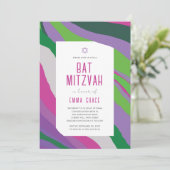 Invitation Bat Mitzvah Moderne Abstraite (Debout devant)