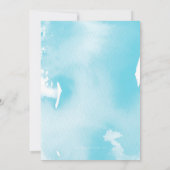 Invitation BAT MITZVAH moderne aqua bleu aquarelle HANNAH (Dos)