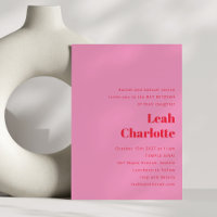 Bat mitzvah moderne brillant rose et rouge amusant