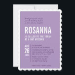 Invitation BAT MITZVAH moderne design minimal violet<br><div class="desc">par kat massard > WWW.SIMPLYSWEETPAPERIE.com J'aime le design,  mais je voudrais voir quelques changements - un autre jeu de couleurs,  un autre produit,  ajouter une photo ou adapter pour une occasion différente - pas de souci contactez-moi - je suis heureux de vous aider! - - -</div>