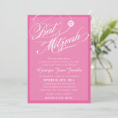 Invitation BAT MITZVAH moderne élégant script hollywood rose (Debout devant)