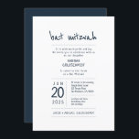 Invitation Bat mitzvah moderne   minimaliste<br><div class="desc">Composé d'un script ludique et d'une typographie serif; Le tout sur fond de arrière - plan blanc. 

Il est conçu par Select Party Supplies,  exclusif pour Zazzle.

Disponible ici :http://www.zazzle.com/selectpartysupplies</div>