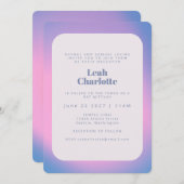 Invitation Bat mitzvah moderne moderne tendance Lavande viole (Devant / Derrière)