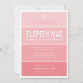 Invitation BAT MITZVAH moderne ombre dégradé cool corail rose (Devant)
