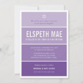 Invitation BAT MITZVAH moderne ombre dégradé violet violet (Devant)