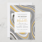 Invitation Bat mitzvah Moderne Parties scintillant Agate Invi (Devant)