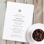 Invitation Bat mitzvah Moderne Simple Élégant Minimaliste<br><div class="desc">Design est composé de typographie sans serif et de typographie cursive joueuse sur un arrière - plan simple. Disponible ici : http://www.zazzle.com/store/selectpartysupplies</div>