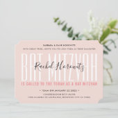 Invitation BAT MITZVAH moderne superposition typographie fill (Debout devant)