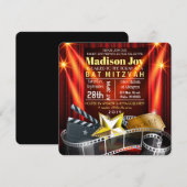 Invitation Bat mitzvah MOVIE STAR HOLLYWOOD (Devant / Derrière)