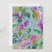 Invitation Bat mitzvah multicolore Damask (Devant)