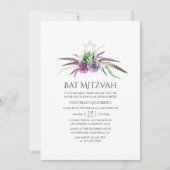 Invitation Bat mitzvah mystique de Boho succulent (Devant)