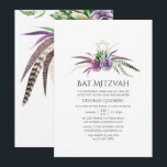 Invitation Bat mitzvah mystique de Boho succulent<br><div class="desc">Invitation succulente de plante bat mitzvah tendance conçue pour être rapidement et facilement personnalisable à vos spécificités d'événement.</div>