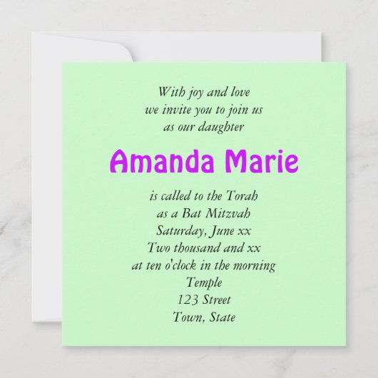 Invitation bat mitzvah, Neon Paint Splatter (Dos)