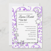 Invitation Bat mitzvah N'Importe Quelle Couleur Blanc Centre  (Devant)